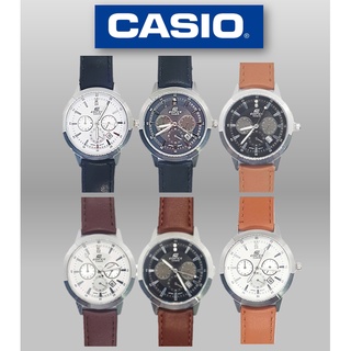 (พร้อมกล่องแบรน) นาฬิกาข้อมือชายและหญิง นาฬิกาcasio สายหนัง กันน้ำ สีน้ำตาล นาฬิกาคาสิโอ้ นาฬิกาแฟชั่น RC611/2