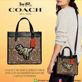 🇺🇸 COACH X MICHAEL B. JORDAN FIELD TOTE 22 IN MUMMIFIED SIGNATURE CANVAS WITH REXY