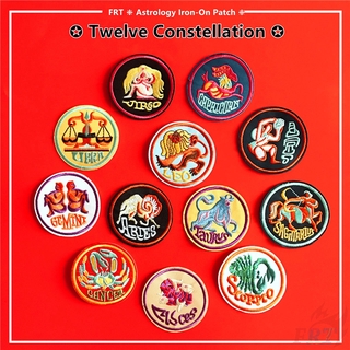 ☸ Astrology：Twelve Constellation -  Series 02 Classic Signs Of Zodiac Iron-on Patch ☸ 1Pc DIY Sew on Iron on Badges Patches（Size：6.8CM*6.8CM）