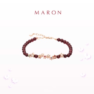 MARON - My Nine Lucky Stars Chain Bracelet with Red garnet (โซ่เงิน) สร้อยข้อมือดาวนพเก้า เสริมดวง [โกเมน] เงินแท้