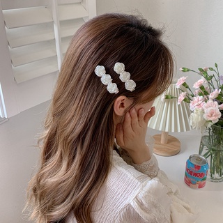 J&amp;L Hairpin Jewelry Fashion Resin White Flower Hair Clip for Women