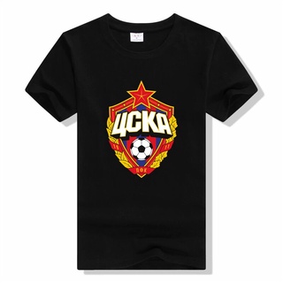 เสื้อยืดผ้าฝ้ายพรีเมี่ยม เสื้อยืด พิมพ์ลายโลโก้มอสโคว์รัสเซีย HC CSKA Moscow Russia KHL Club สําหรับผู้ชาย และผู้หญิง