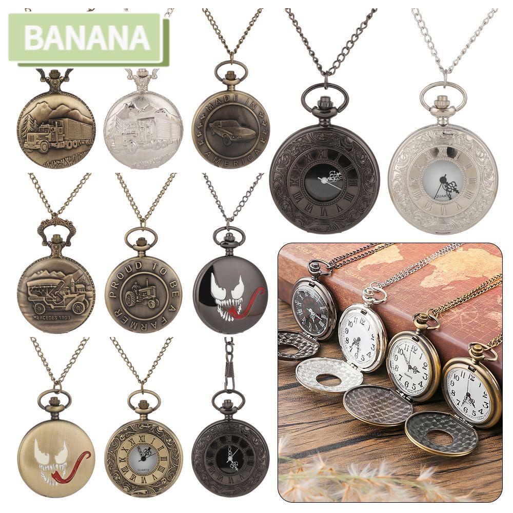 BANANA Fashion Vintage Pocket Watch Unisex Necklace Pendant Watch