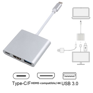 อะแดปเตอร์แปลงสายเคเบิ้ล USB C HDMI เป็น HDMI 3.1 Type C เป็น USB 3.0 Type C