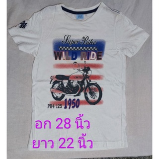 เสื้อยืดสีขาวลายลิขสิทธิ์แท้ อก28นิ้วยาว22นิ้ว