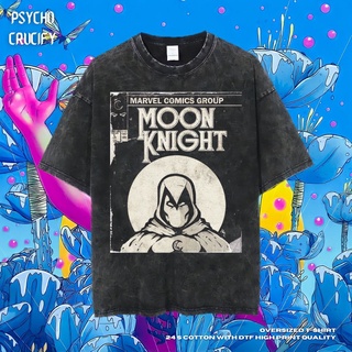 tshirtเสื้อยืดคอกลมฤดูร้อนเสื้อยืด ขนาดใหญ่ พิมพ์ลายอัศวิน Psycho Crucify Moon Knight | หินล้างทําความสะอาด | เสื้อยืด ข