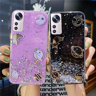 เคสโทรศัพท์ For Xiaomi Mi 12T Pro 12 Lite Pro POCO M5 M5S M4 C40 Redmi 10A 10 5G 4G Handphone Case Glitter Shining Planet Pattern Transparent Casing TPU Softcase Shockproof Protection Cover เคส