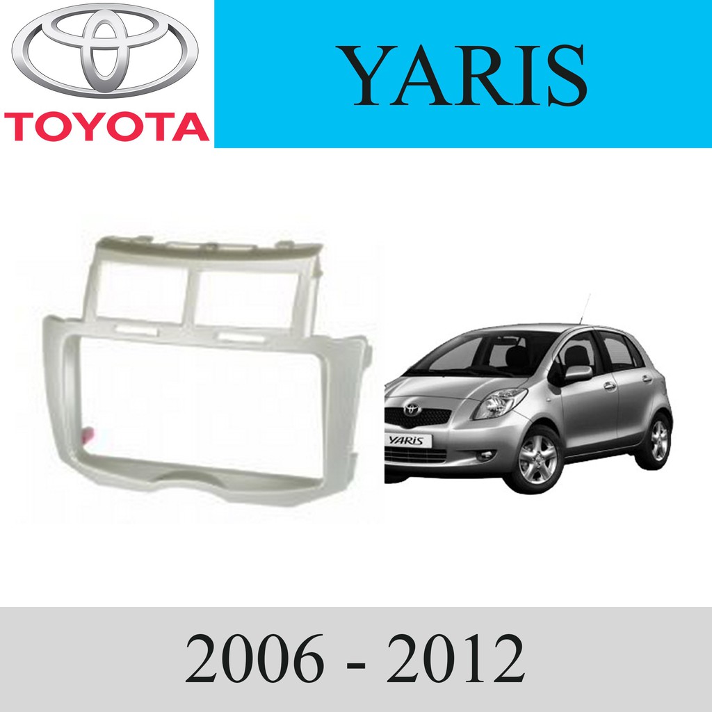 หน้ากากวิทยุ รถยนต์ TOYOTA รุ่น YARIS ปี 2006-2012 - สีเงิน