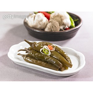 พร้อมส่ง 간장절임고추 พริกดองซีอิ้ว Green Chilli Pepper Pickled in soy sauce 250g