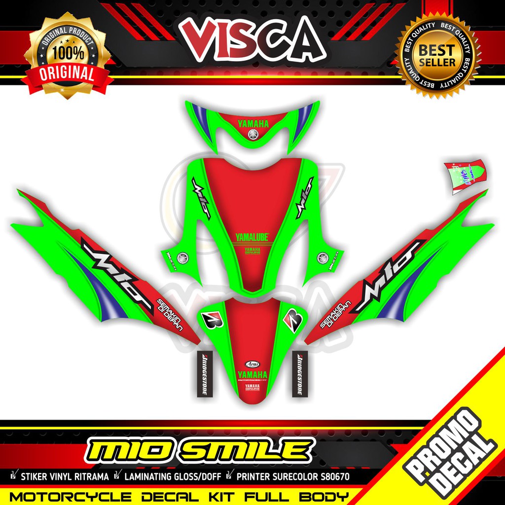 Decal Mio Smile Full Body สติกเกอร์ Mio Smile Full Body Striping Mio Smile Variation Decal โฮโลแกรม 