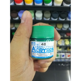 สีสูตรน้ำ Mr.Acrysion Color N46 EMERALD GREEN (Gloss) 10ml