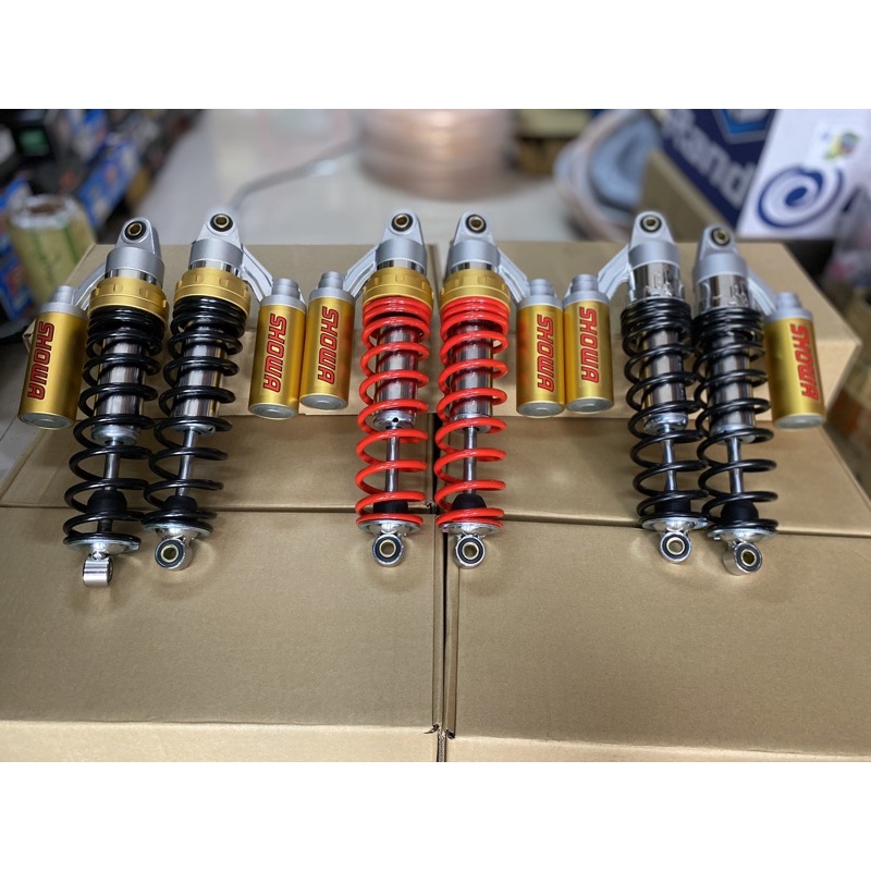 โช๊คหลัง SHOWA โช๊คหลังโชวาเทค2 ซีลเเท้ สตัสเหล็กและสตัสทอง SHOWA Tec2 เวฟ ดรีม Wave Dreamขนาด 320มม