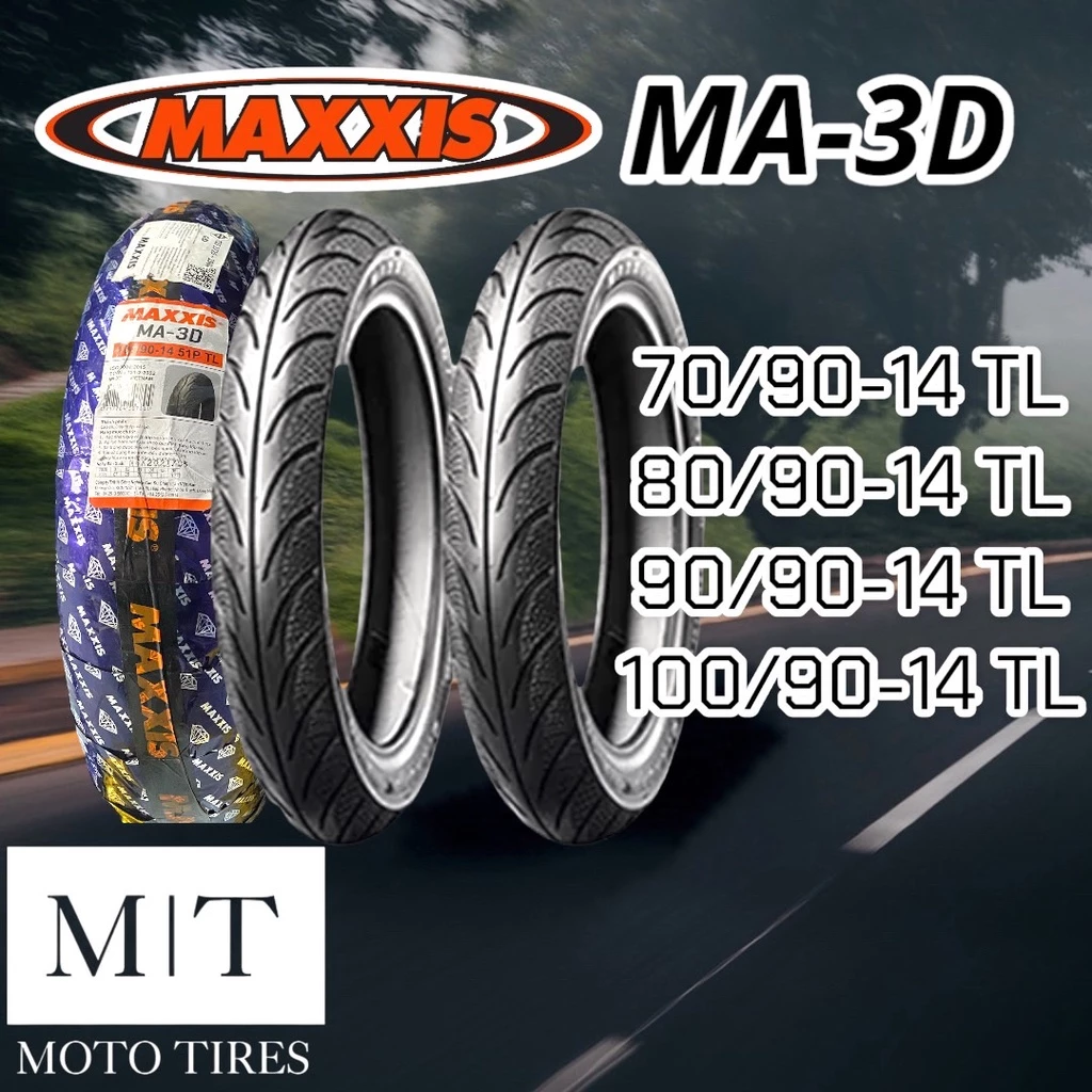 MAXXIS MA-3D ลายเพชร TL ขอบ10"-14" ยางรถมอเตอร์ไซค์ Click , Mio , Fino ,PCX