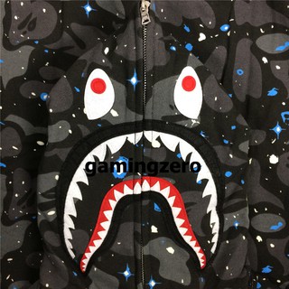 [พรีออเดอร์] BAPE Space Camo Shark Full-Zip Hoodie