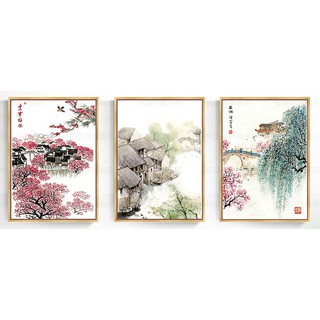 ชุดปักครอสติชพิมพ์ลาย วิว แม่น้ำจีน เมืองจีน (Atmospheric Landscape Cross stitch kit)