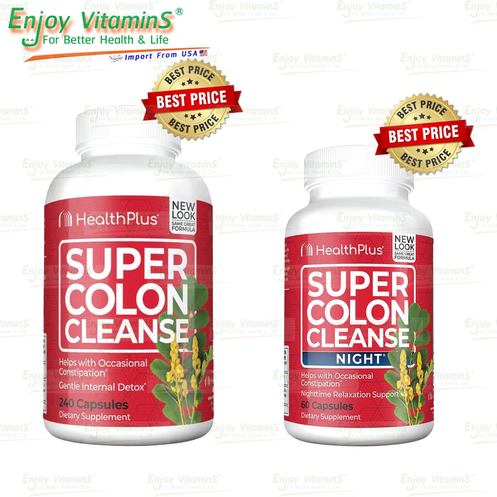 Health Plus Super Colon Cleanse สูตรปกติ 240 Capsules (Exp.03/2027)