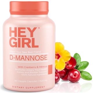 Exp 06/25 Hey Girl D-Mannose ขนาด 60เม็ด หมดอายุ 06/25