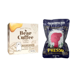 Bear Coffee Cuffee Scrub Soap แบร์ คัฟฟี่ สบู่สครับกาแฟ / Presso Coffee Soap เพรสโซ่ สบู่สปาสครับกาแฟ [50 g.] [1 ก้อน]