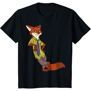 เสื้อยืด พิมพ์ลาย Disney Zootopia Cool Fox Nick Wilde Leaning