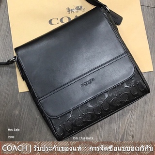 us นำเข้า⭐️ Coach F73340 กระเป๋าแผนที่ฮูสตันในลายเซ็นหนังผู้ชายกระเป๋าสะพายข้าง