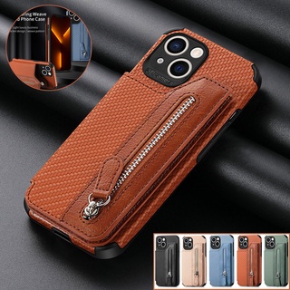 เคสโทรศัพท์มือถือหนัง ฝาพับ พร้อมช่องใส่บัตร มีซิป สําหรับ iPhone 12 11 Pro Max Mini