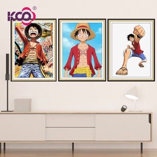 Ks ภาพวาดปักเพชร พลอยเทียม แนวโมเสก ลายอนิเมะ One Piece Stills Luffy Nami สําหรับตกแต่งบ้าน