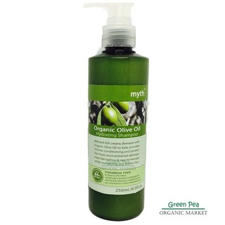 myth ,แชมพูน้ำมันมะกอก,Organic , OLIVE OIL SHAMPOO 250 ml. ปรับสภาพเส้นผมที่เสีย ขาดการบำรุง หรือผ่านสารเคมี