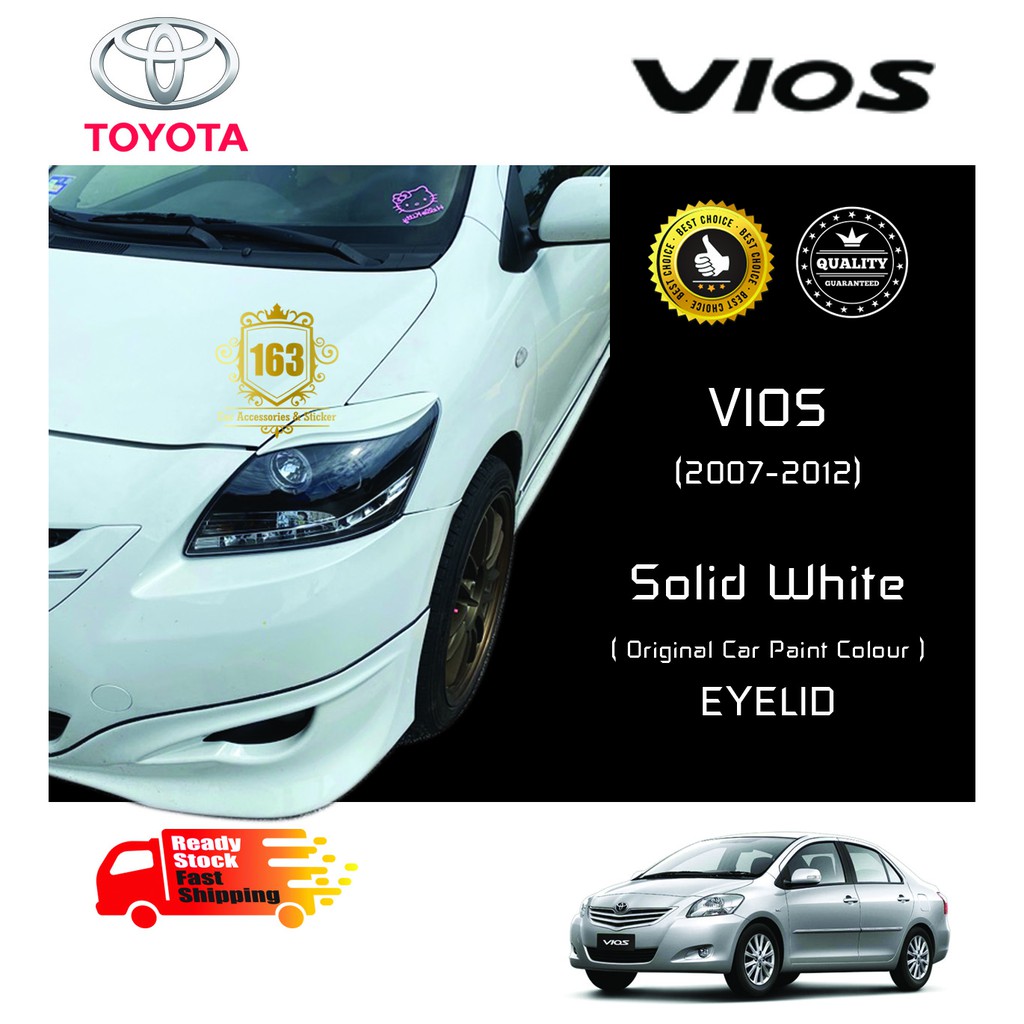 Toyota Vios (2007-2012) คิ้วไฟหน้า ฝาปิดตา - สีทารถ