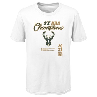 เสื้อยืดผ้าฝ้ายบริสุทธิ์ ระบายอากาศ พิมพ์ลาย NBA Final Championship Championship Milwaukee Bucks 2021