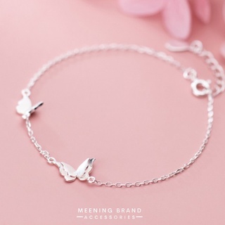 MeeningBrand ❥ สร้อยข้อมือเงิน TWO BUTTERFLY [01-0055]