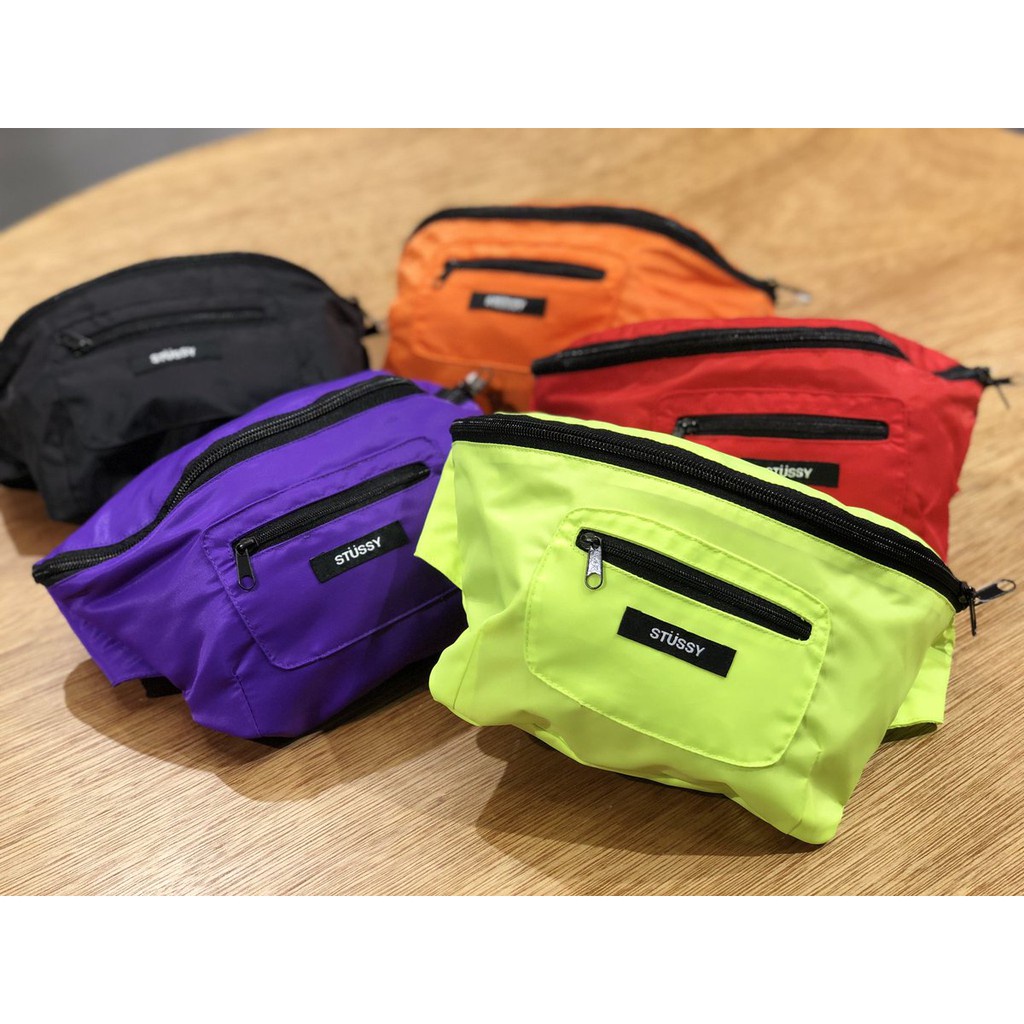 กระเป๋าคาดอกสีนีออน Stussy Fanny Pack Waist Bag รับประกันของแท้ มือ1 พร้อมส่ง