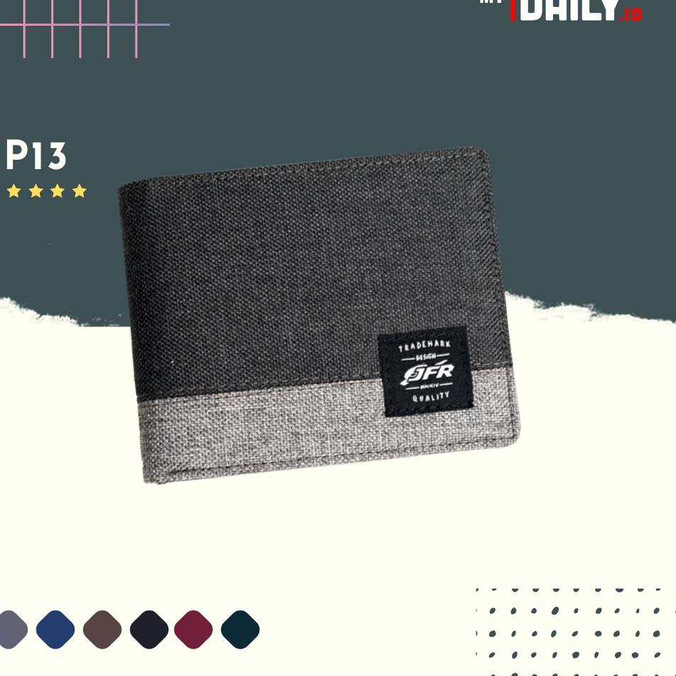 เหมาะสําหรับที่สุด.. [myDaily.id] JFR Canvas Mens Wallet Canvas Leather Folding Wallet - JP13