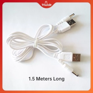 Thunlit สายชาร์จ DC 1.5 ม. USB DC 3.5 มม. ทรงกลม สําหรับโคมไฟ พัดลม ความชื้น