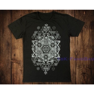 [COD]พร้อมส่ง เสื้อยืด ลายเรขาคณิต 64 Tetrahedron Psy Merkaba หลากสีสัน สําหรับผู้ชายS-5XL