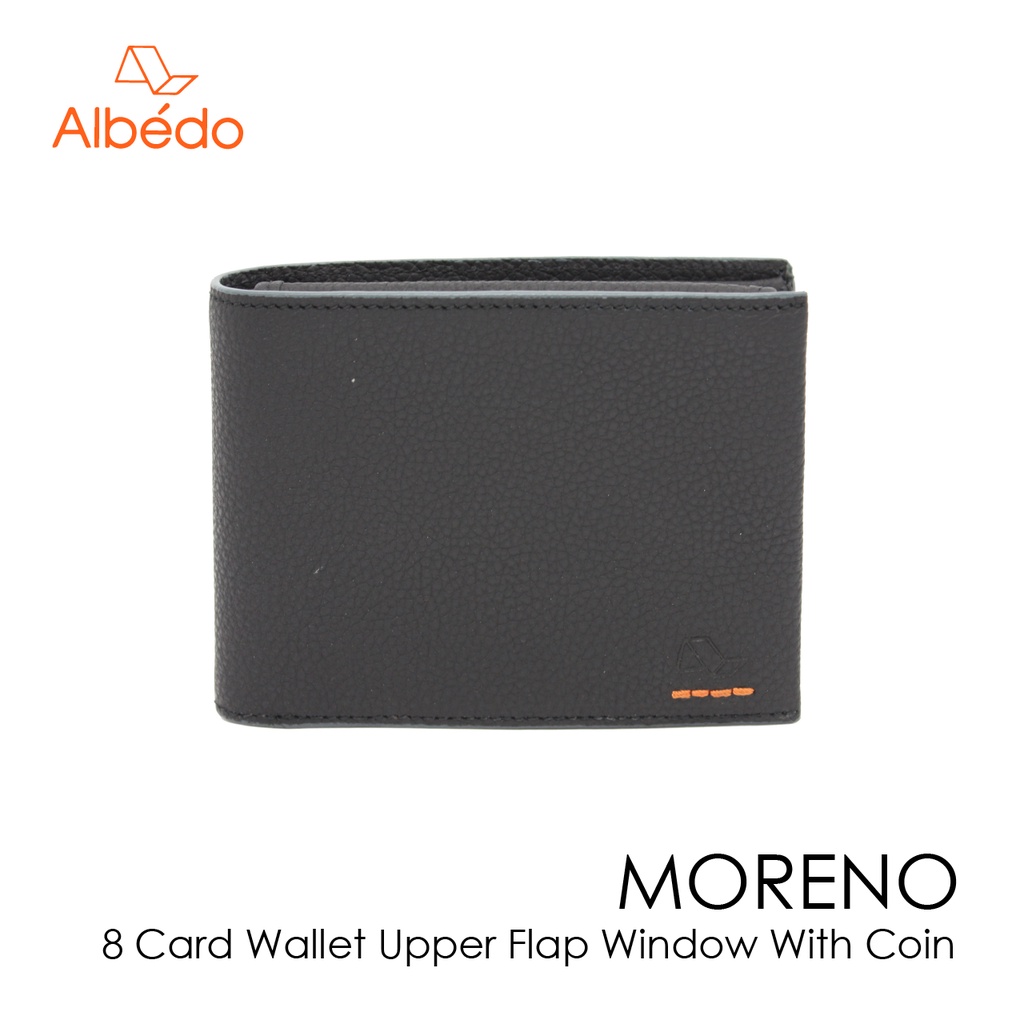 [Albedo] MORENO 8 CARD WALLET UPPER FLAP WINDOW WITH COIN กระเป๋าสตางค์หนังแท้ รุ่น MORENO - MN00999