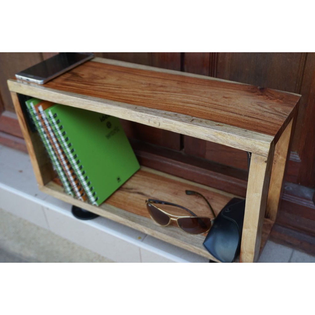 Pradoo'Siam ชั้นวางของอเนกประสงค์ ตู้เก็บของ ไม้จริง PS-43 ขนาด ก50xส35 cm. แข็งแรง ทนทาน