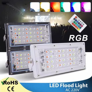 สปอตไลท์ 100W ​ LED 50ดวง​ LED​ spot​light โคมไฟฟลัดไลท์ แสง RGB งานได้โดยใช้งานผ่านรีโมท ไฟตกแต่ง