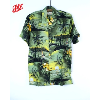 เสื้อฮาวาย Karmakula Hawaii Shirt Sunset Green