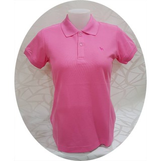 เสื้อโปโล ( polo shirt )แบรนด์ Geeko ตรากวาง สีพื้นหญิง สีชมพู( พื้น ) gkc - 21W