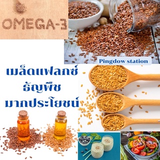 เมล็ดแฟลกซ์ flaxseed เกรดพรีเมียม กลิ่นหอม สะอาดสำหรับทำขนมปัง โรยอาหาร เครื่องดื่ม