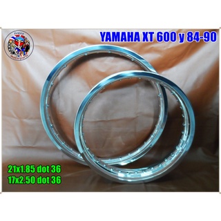 วงล้ออลูมิเนียมปัดเงา ขอบ 21x1.85 dot 36 และ 17x2.50 dot 36 สำหรับ YAMAHA XT 600 Y 1984-1990 Wheel Rim Set