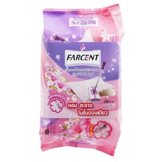 Farcent ฟาร์เซ็นท์ - สีชมพู รีฟิลผ้าแห้ง กลิ่นฟลอรัล 25แผ่น/แพ็ค