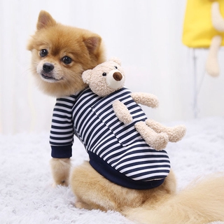 Creative New Product Net Celebrity Pocket Bear Sweater Plus Velvet Material To Keep Warm and Comfortable Pet Clothes Three Colors Optional Bear Detachable