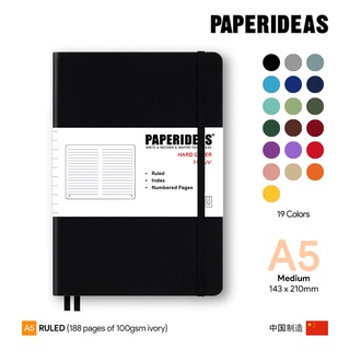 Paperideas A5 Ruled Hardcover Notebook - สมุดโน๊ตเปเปอร์ไอเดีย A5 ปกแข็งมีเส้นบรรทัด