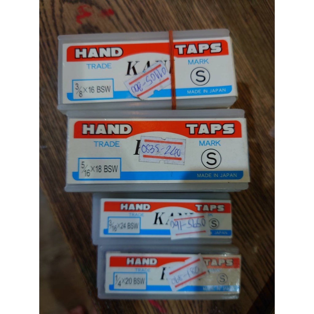 ดอกต๊าปเกลียว หุน (3ตัว/ชุด) 3/16"x24 BSW (1หุนครึ่ง) เกลียวน๊อตหุน ยี่ห้อ KANI made in Japan ต๊าปตั