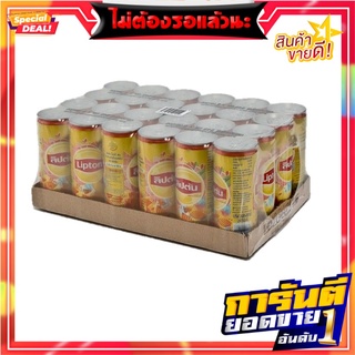 ลิปตัน ชาดำพร้อมดื่ม รสพีช 245 มล. แพ็ค 24 กระป๋อง Lipton Black Tea Peach Cans 245 ml x 24