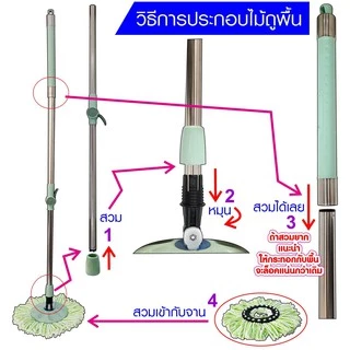SKG ไม่ถูพื้นถังปั่น SK-6632 ชุดถังปั่นแห้ง-ปั่นน้ำ 8 ลิตร ถังสแตนเลส ไม้ถูพื้น ชุดถังปั่นไม้ม็อบ