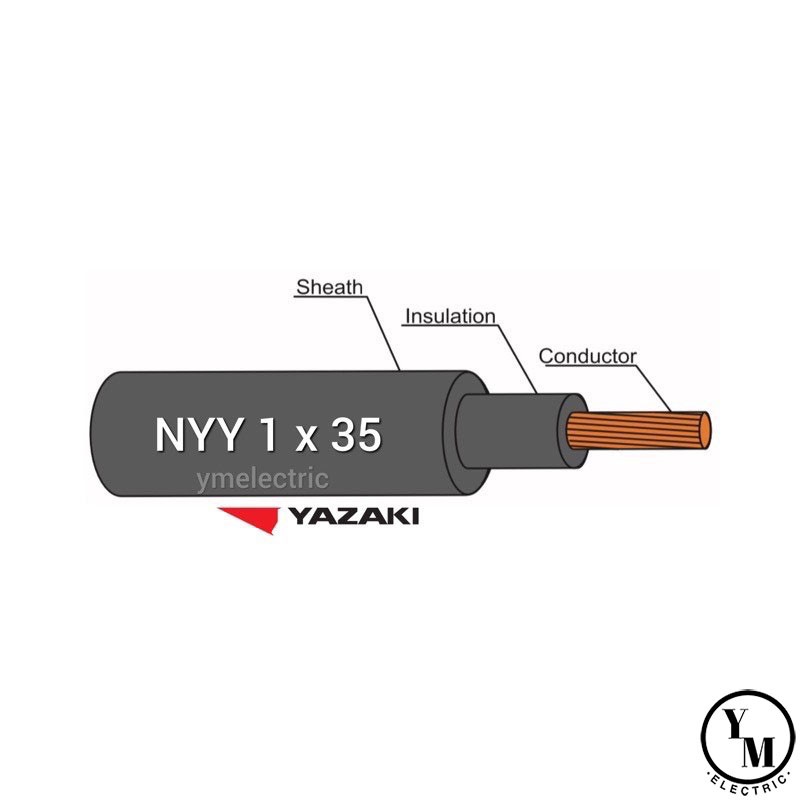 สายไฟ NYY 1x35 yazaki (สายสั่งตัด)