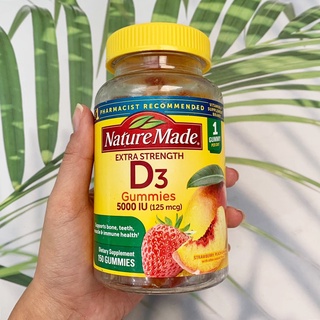 28% OFF ราคา Sale!!! EXP: 12/2023 วิตามินดี 3 แบบเม็ดเคี้ยว Vitamin D3, 5000 IU 150 Gummies - Nature Made #D-3