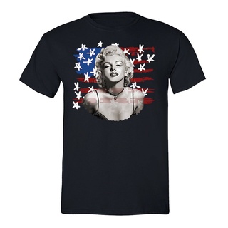 เสื้อยืด พิมพ์ลายธงชาติอเมริกัน Marilyn Monroe Flag 4Th Of July ราคาถูก